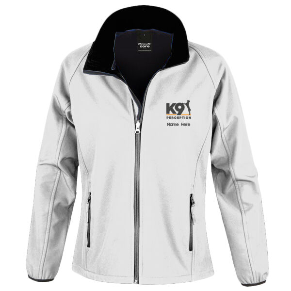 K9 Ladies Soft Shell Jacket White Thumbnail